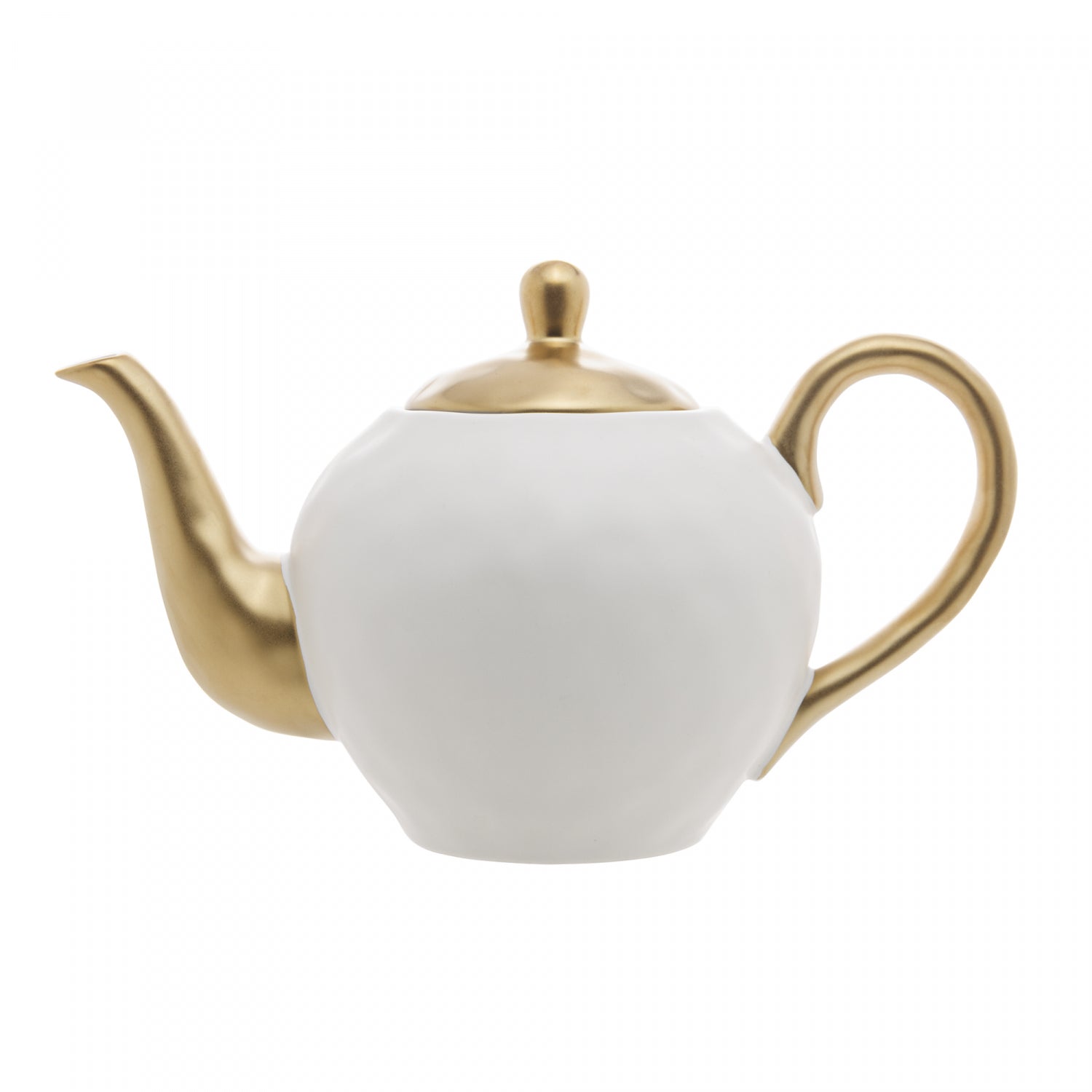 Bule de Chá de Porcelana Dubai Branco e Dourado 1L- Wolff – Grupo